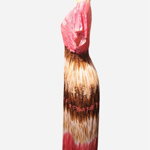 Tie Dyed Pink Maxi Dress XL - Picture 3 of 5